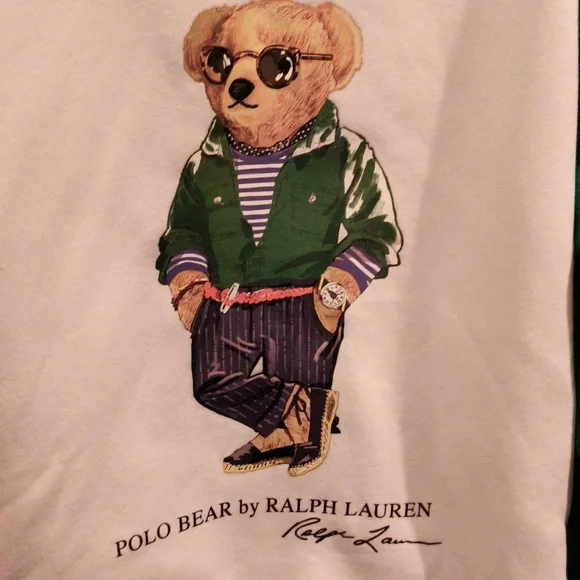 FINAL PRICE Polo Ralph Lauren Multicolored Hooded POLO BEAR Sweatshirt M - Picture 6 of 6